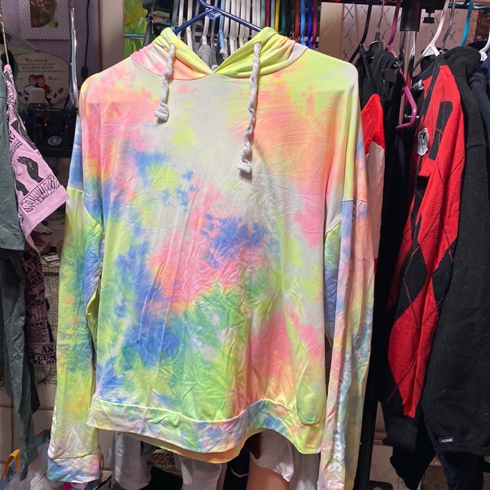 Orange kiss large neon hoodie